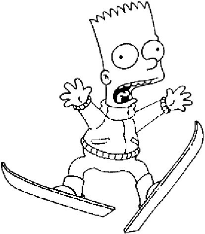 coloriage bart simpson fait du ski